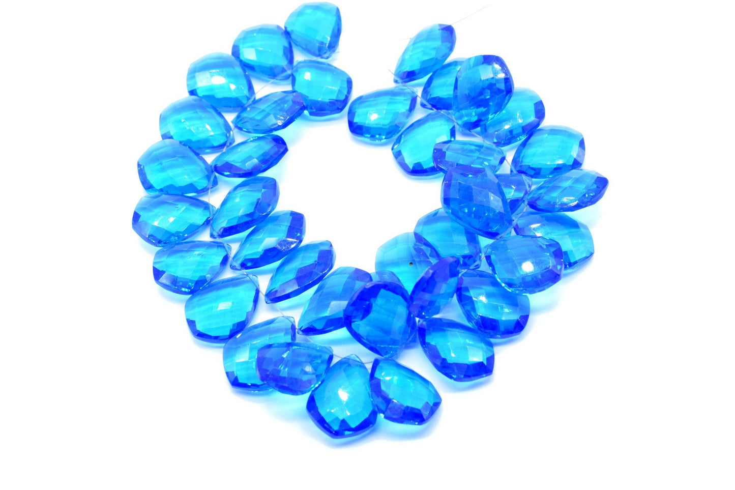 London Blue topaz Pear 10x20mm Briolettes,Blue topaz briolettes,Blue topaz Faceted Kite Shape Briolette,Blue topaz Briolette pack,Blue topaz