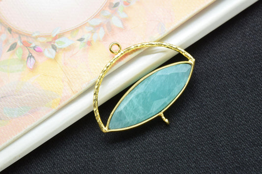 Amazonite Gemstone Component , Gemstone Connector Pendant, Jewellery Making Essentials,Single Loop Pendant,DIY Jewelry Making Supply,B'Gifts