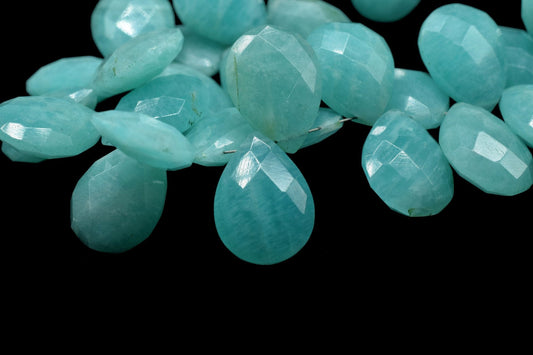 Natural Amazonite Faceted 10x14mm Pear Shape Beads,Natural Amazonite Faceted Beads,Jewelry Supply,Teardrop Briolettes,Natural Gemstone Beads