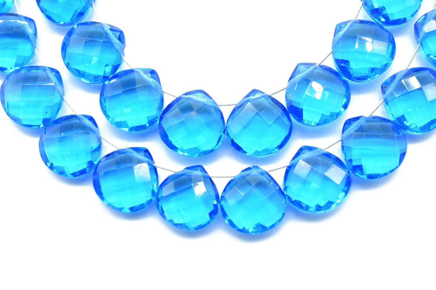 Blue Topaz Faceted Pear Briolette 10MM, Briolette Drops/ Fine Quality Gemstones, gemstone briolettes,Quartz, Topaz Pair,November Birthstone,