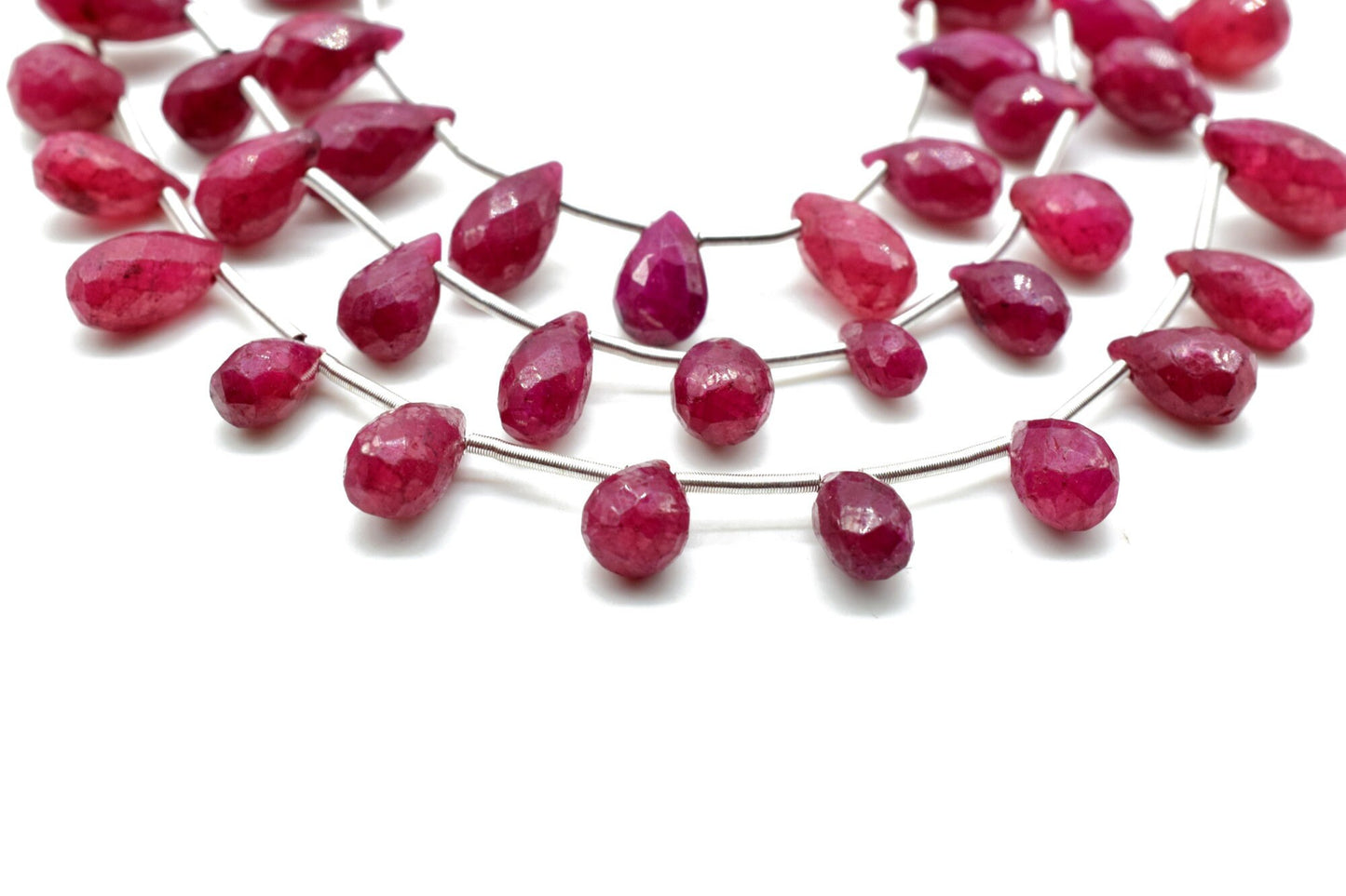 Ruby Drop Briolettes,Ruby drops strand,Jewelry making beads,Supplies beads,Ruby Pear shape Briolettes strand,Gemstone Briolette Drop,gift