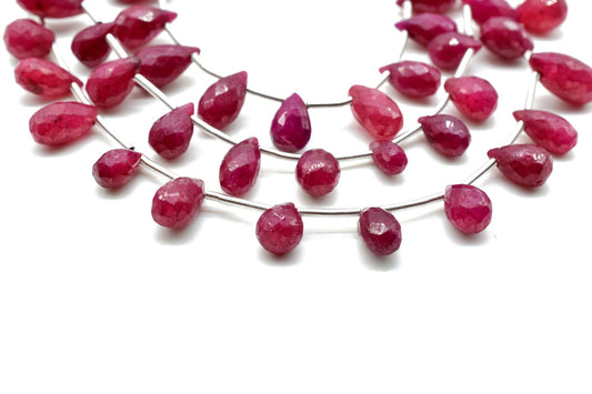 Ruby Drop Briolettes,Ruby drops strand,Jewelry making beads,Supplies beads,Ruby Pear shape Briolettes strand,Gemstone Briolette Drop,gift