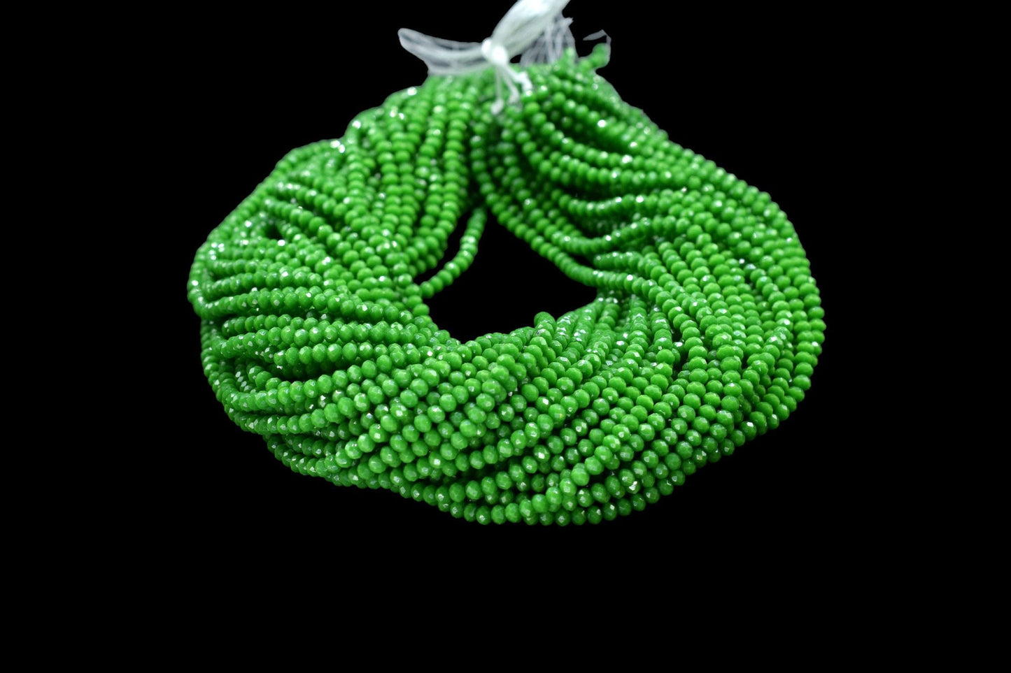 Emerald 3.50mm Faceted Beads,Emerald Jewelry Making beads,Gemstone Wholesale Beads supplier,Emerald Quartz Beads,Emerald Roundel Bead Strand
