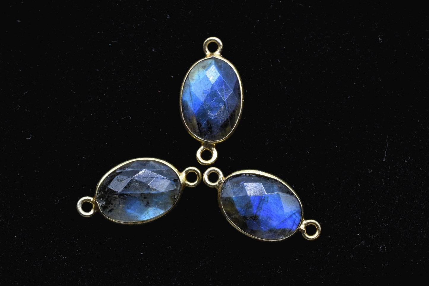 Labradorite 10x14mm Oval Double bail connectors,Labradorite Gold pendant,Labradorite Gold Plated bezel,jewelry making charms crafts,jewelry