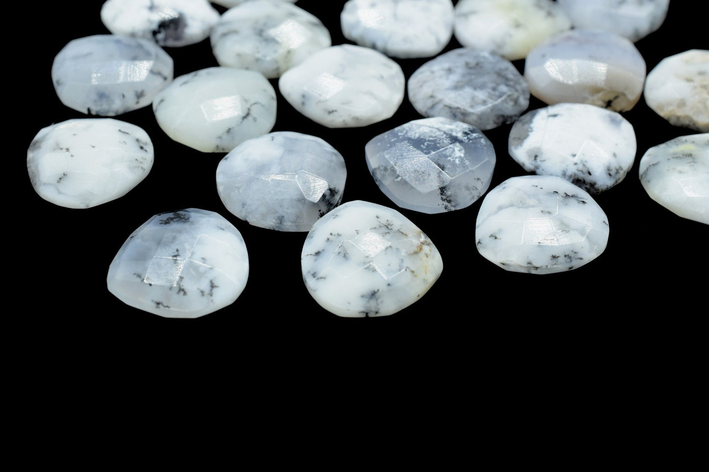 14mm Dendrite Opal Faceted Heart Shape Briolettes,Dendrite Opal  Briolettes,Dendrite Opal Jewelry Making Bead,Dendrite opal Beads,Opal beads