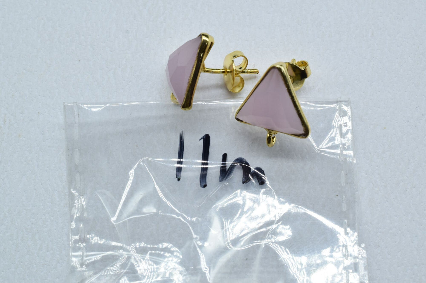 Pink Chalcedony Earring Connector,Jewelry Craft Supplie,Earring connectors post stud,Jewelry Supplies,Earring Making Connector,Connector