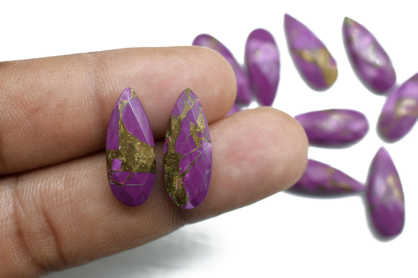 Purple Copper Turquoise 8X20mm Faceted Teardrop Beads,Turquoise Gemstone Briolettes,Turquoise Long  Faceted Pear Beads, jewelry making Beads