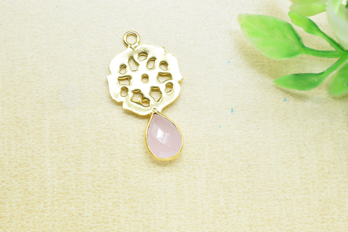 Rose Quartz Teardrop Pendant/Single Bail Charm/Rose Quartz Faceted Gemstone Pendant/Handmade Earring/Earring Making Bezel/Pear Shape Earring