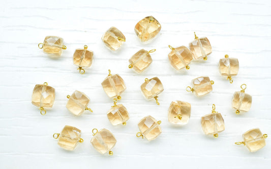 Morganite Quartz Component pendant Charm,Handmade pendant Jewelry,Square pendant Charm,Gemstone Box pendant Link,Morganite pendant Connector