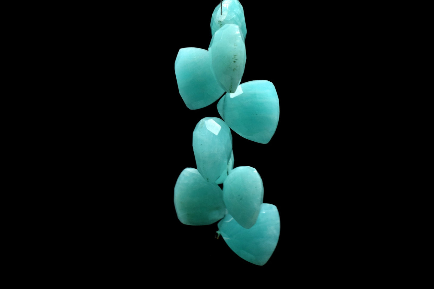 Trillion Faceted Beads,Amazonite 15mm Trillion Briolettes,Trillion Shape Bead,Jewelry Supply Beads,Jewelry Supply,Natural Gemstone Bead