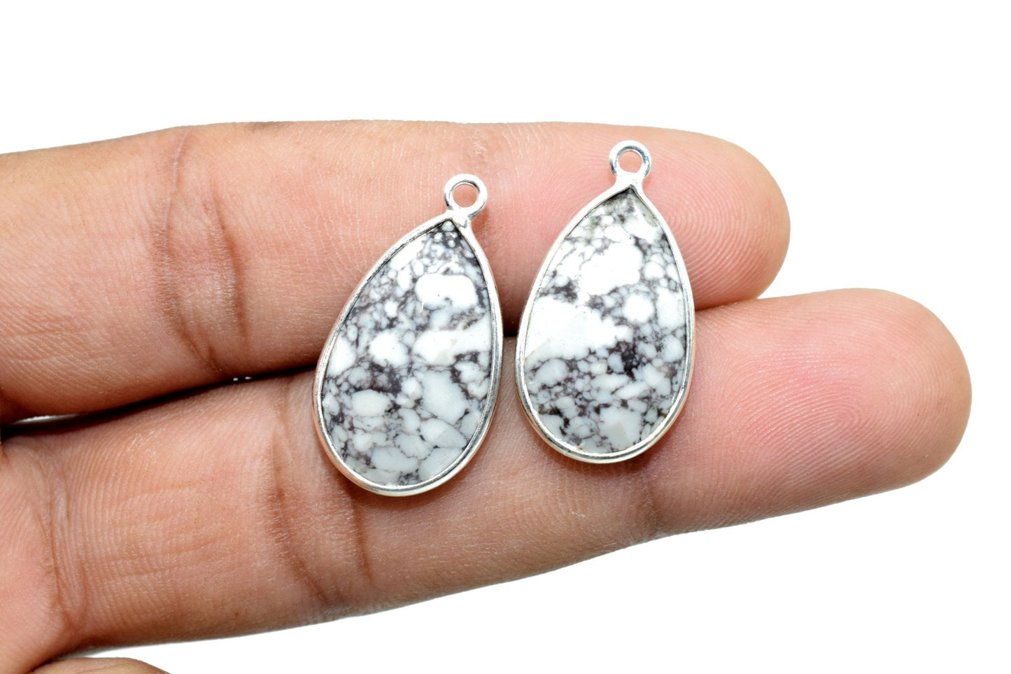 Dendrite Opal 12x20mm single bail charm,Dendrite Opal Teardrop Silver Plated bezel,Dendrite Opal Bezel,jewelry making charm,Gold bezel charm