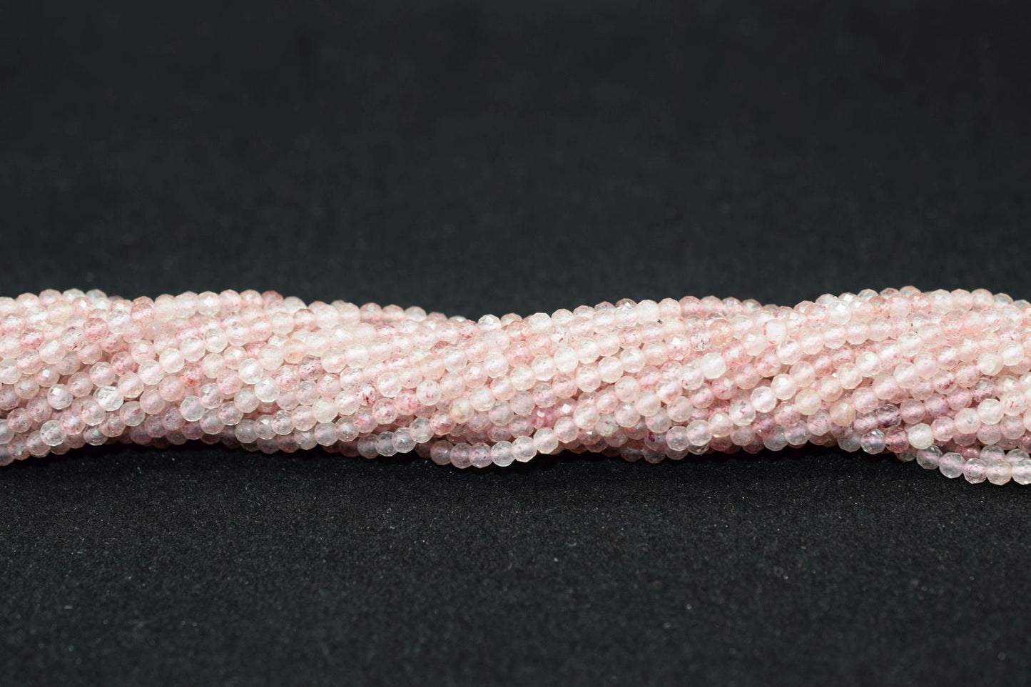 Strawberry quartz beads,3mm Tiny Gemstone Beads,Gemstone For Jewelry Making,pink color beads,Quartz beads,Strawberry beads,pink beads strand