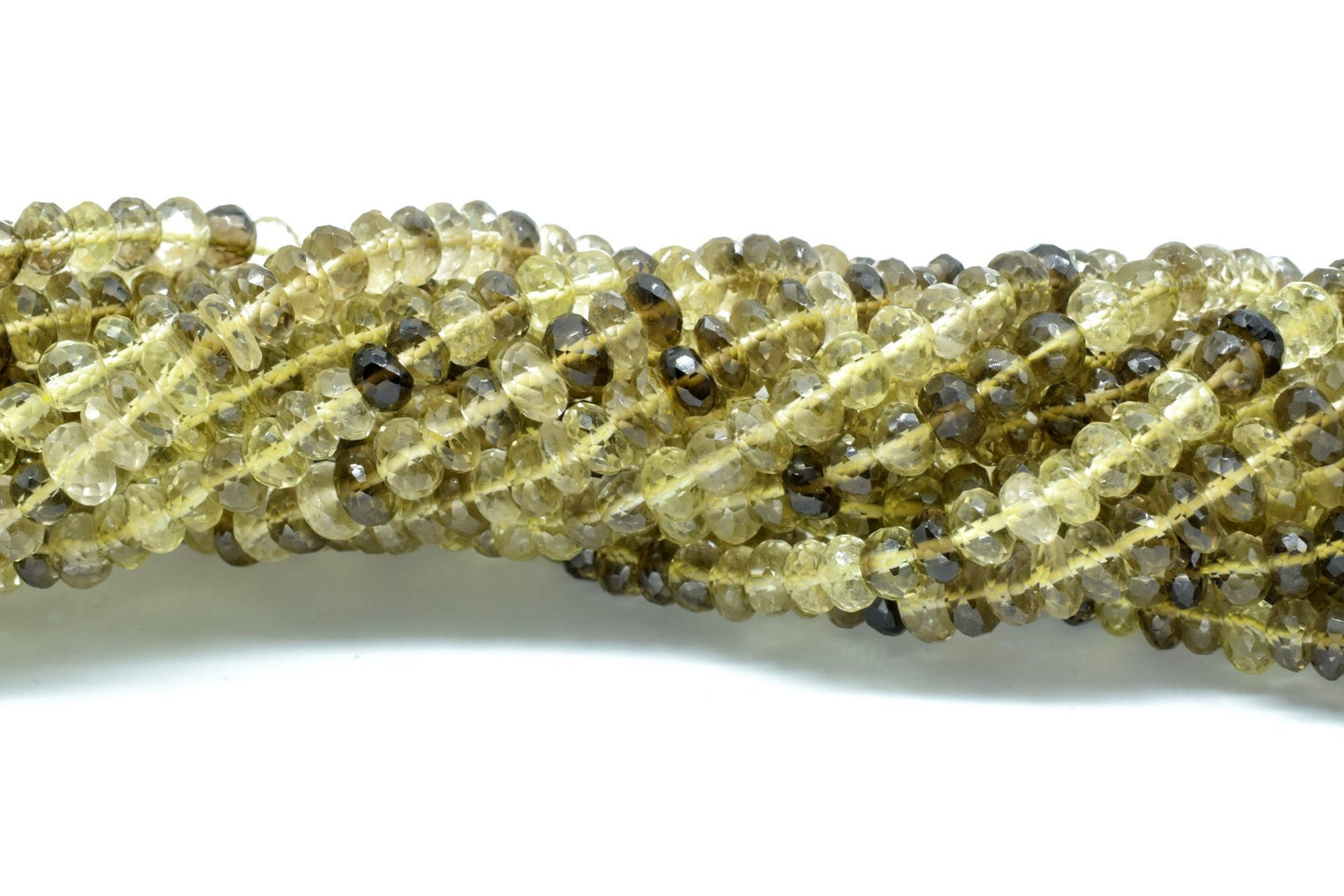 6 inch Strand, Very Good Quality, Natural Bio-Lemon Quartz Fancy Faceted Round Shape Beads,Size-7mm To 7.5mm Beads, Bio Lemon Gemstone Beads