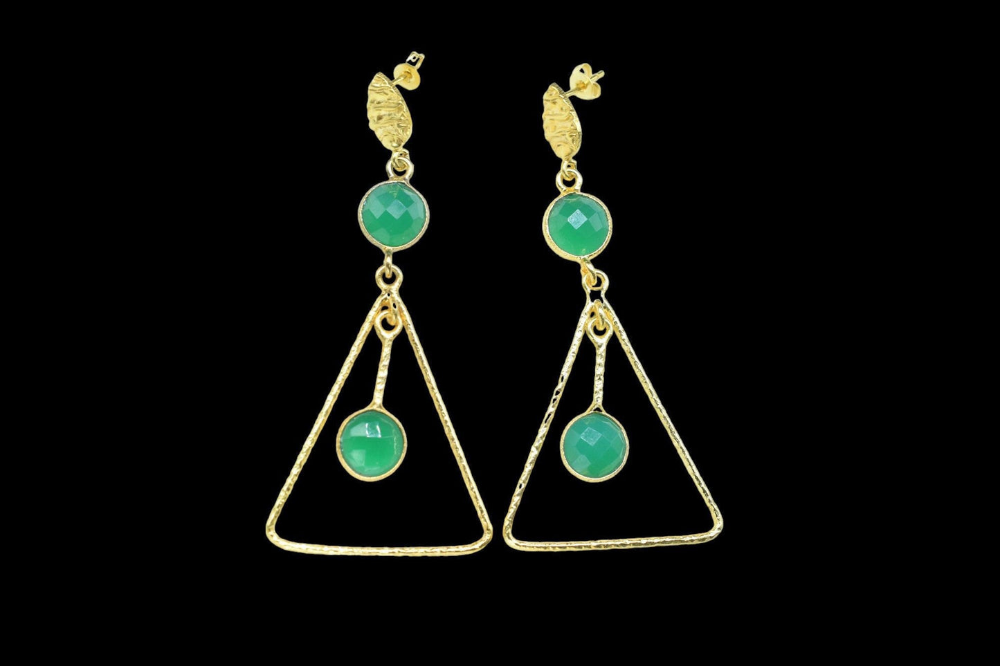 Green Onyx Earring Jewelry/Dangle Earring/Texture Earring/Handmade Earring Jewelry/Long Earring/Bridesmaid earring/Unique Earring/B'day Gift