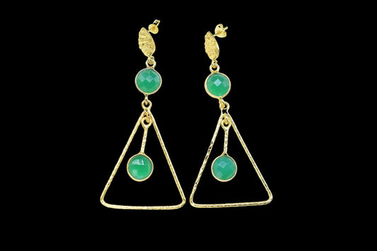 Green Onyx Earring Jewelry/Dangle Earring/Texture Earring/Handmade Earring Jewelry/Long Earring/Bridesmaid earring/Unique Earring/B'day Gift