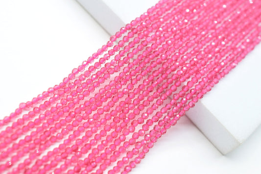 Pink Faceted Beads/Beads Strand/Jewerly Making Beads/3.5mm Pink Stone Beads Strand/Loose Beads/Rondelle Beads/Full Strand Beads/Gift