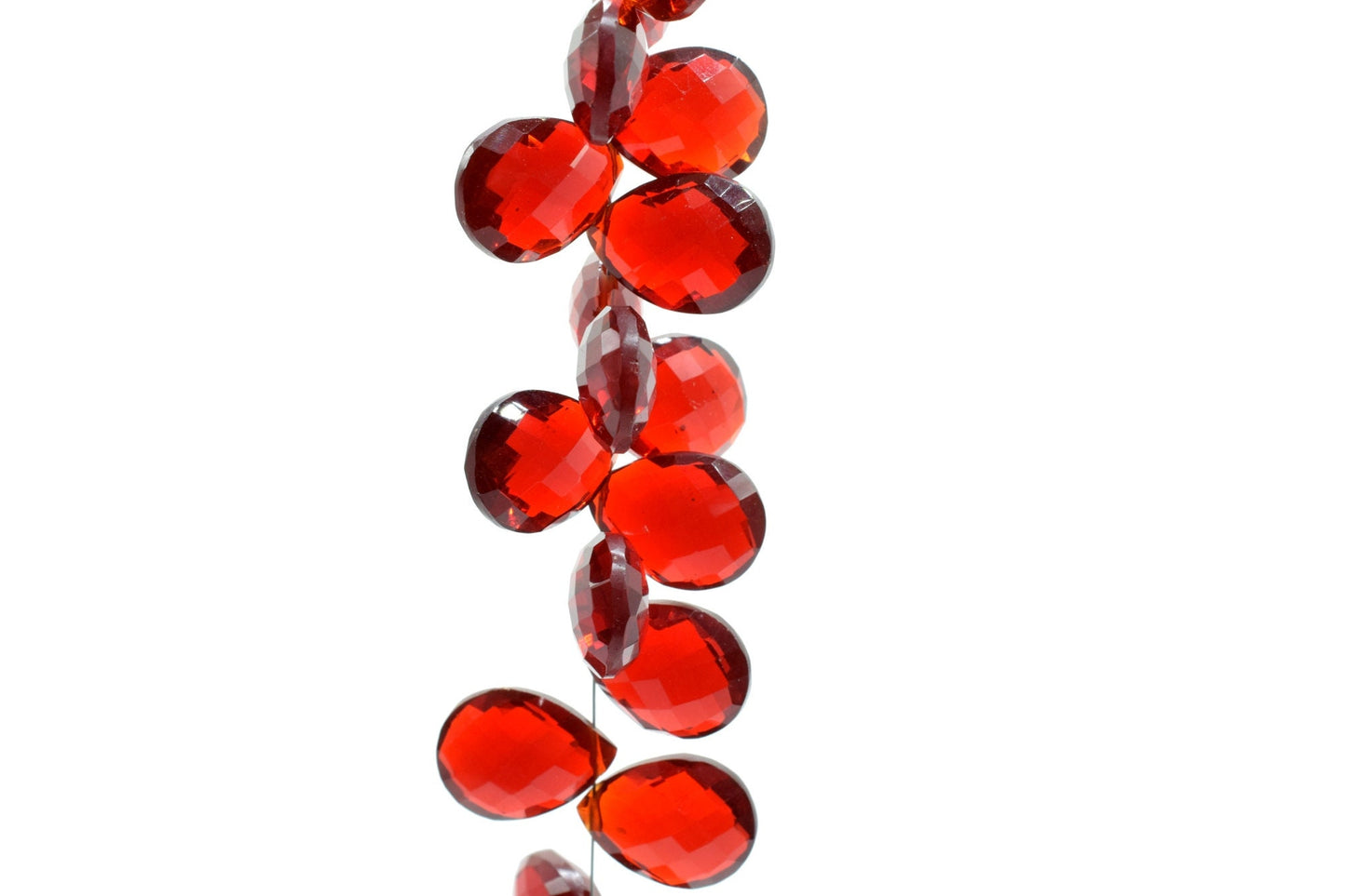 Garnet Faceted 10x12mm Pear Shape Briolettes,Garnet Pear Shape Side Drill Beads,Red Garnet Briolettes,Super Finist Briolettes,Garnet Beads