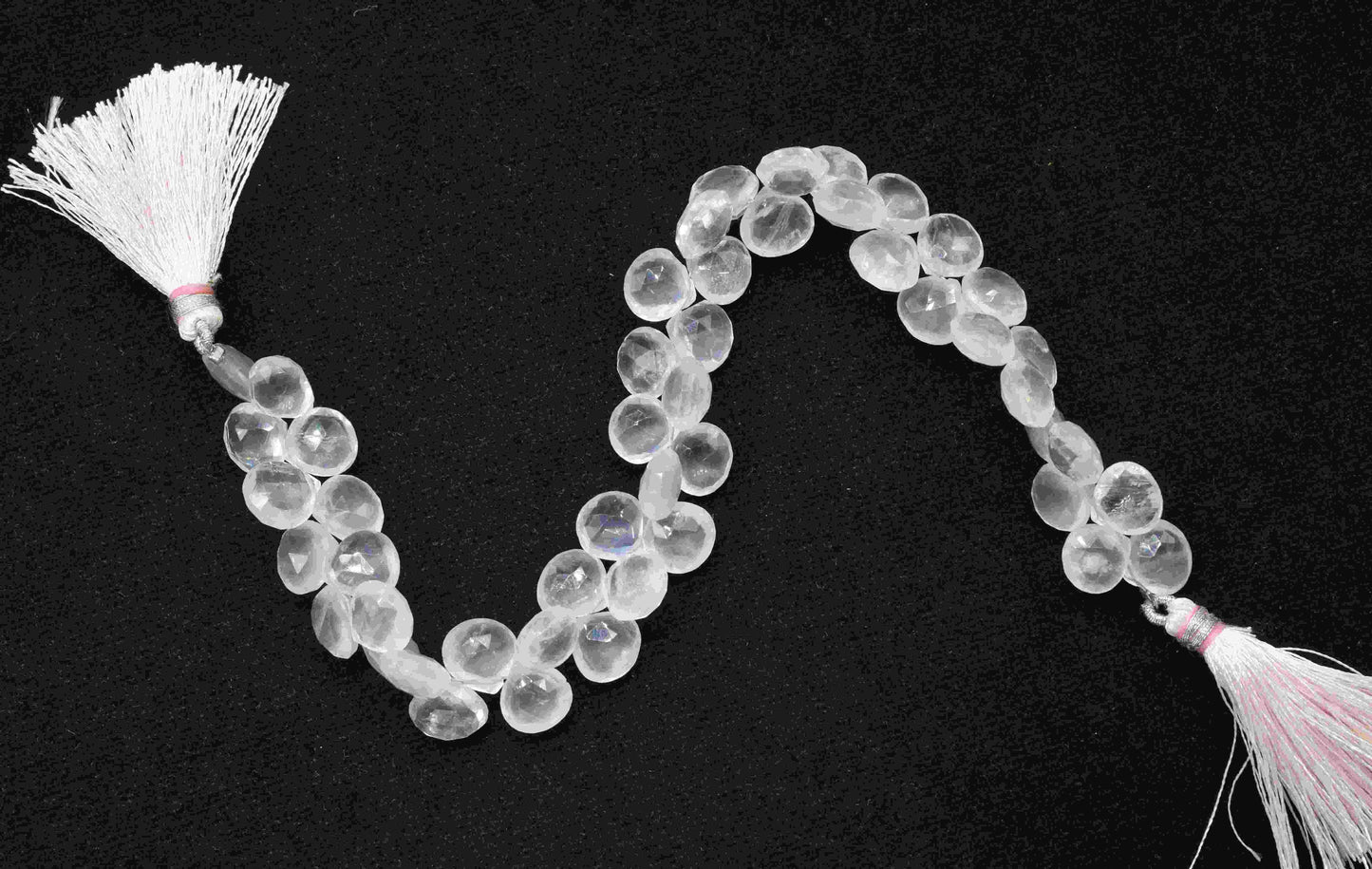 Natural Rose Quartz Heart Briolettes,Handmade Station Link,Strand Bead jewelry,Gemstone Heart Bead Necklace,Loose faceted Briolettes Jewelry