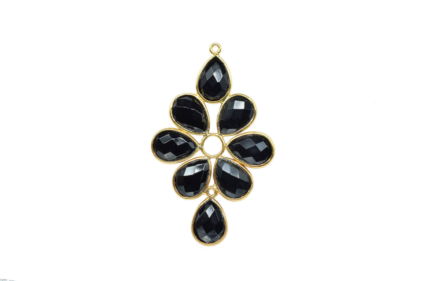 Components Earring Connectors,Craft Supplies,Handmade Pendant Beads Jewelry,Teardrop Station Bezel Link Pendants,Gemstone Flower Pendant