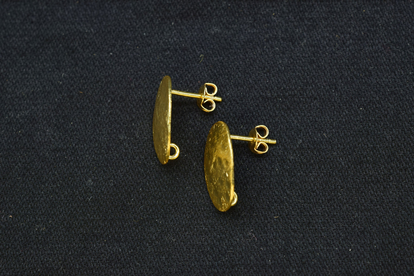 Brass Handmad Earring Connector,12x18mm Oval Shape Brass Earring connector,Gold Plated Brass Jewellery,Studs Post connector,Brass Earring,