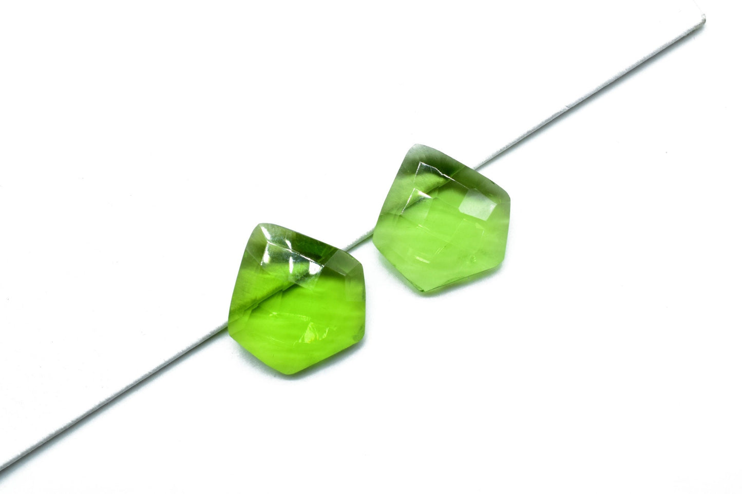 Peridot Quartz Faceted Fancy Shape Briolettes,Jewelry Making Beads,Fancy Shape Side Drill Beads,Peridot Briolettes,Peridot Faceted Beads,