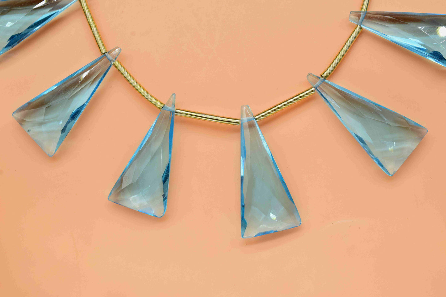 Sky Topaz Triangle Faceted Briolette, Loose Gemstones Briolette,Fancy Shape Briolette,Sky Topaz Beads,AAA Quality Briolette,Jewelry Supplies