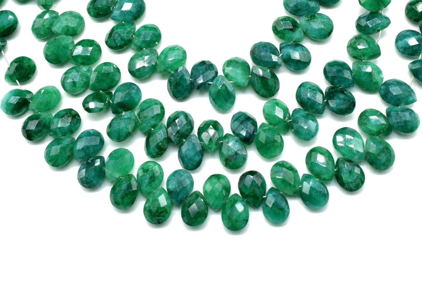 Emerald Faceted Pear Shape Beads Strand,6x8mm Teardrop Emerald Faceted Beads,7''teardrop Strand,Emerald Faceted Briolette,Natural Emerald