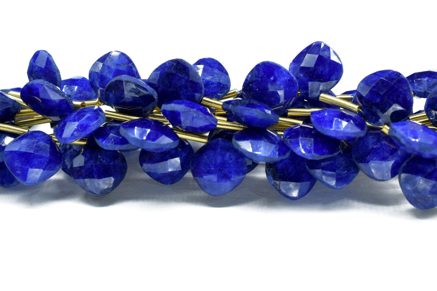 Blue Sapphire Faceted Gemstone 12mm Square Shape Briolettes,Sapphire Gemstone Beads Strand Jewelry,Sapphire Jewelry Making Supplies,Gift
