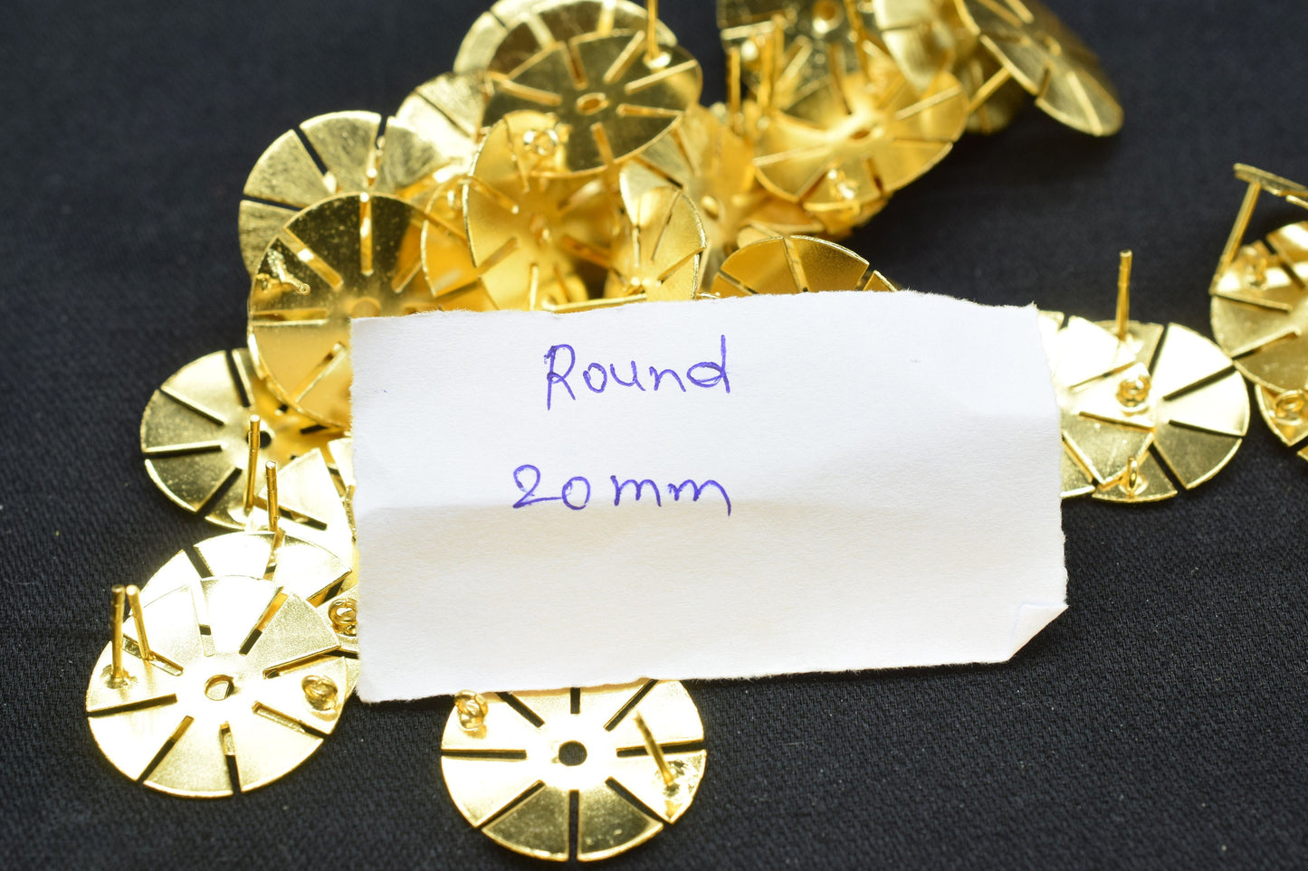 Gold plated brass earring post Studs,Coin shape earring connectors,Brass Earring charms,Earring findings jewelry,Round Earring connectors,