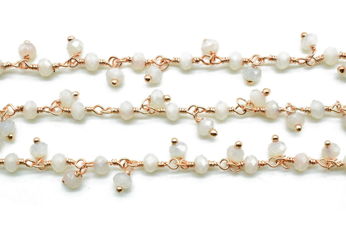 Chalcedony Cluster Beaded Chain,Bead Chain,Dangling Chain,Thick Chain, Gold Wire Wrapped chalcedony Beaded chain,Handmade beaded chains