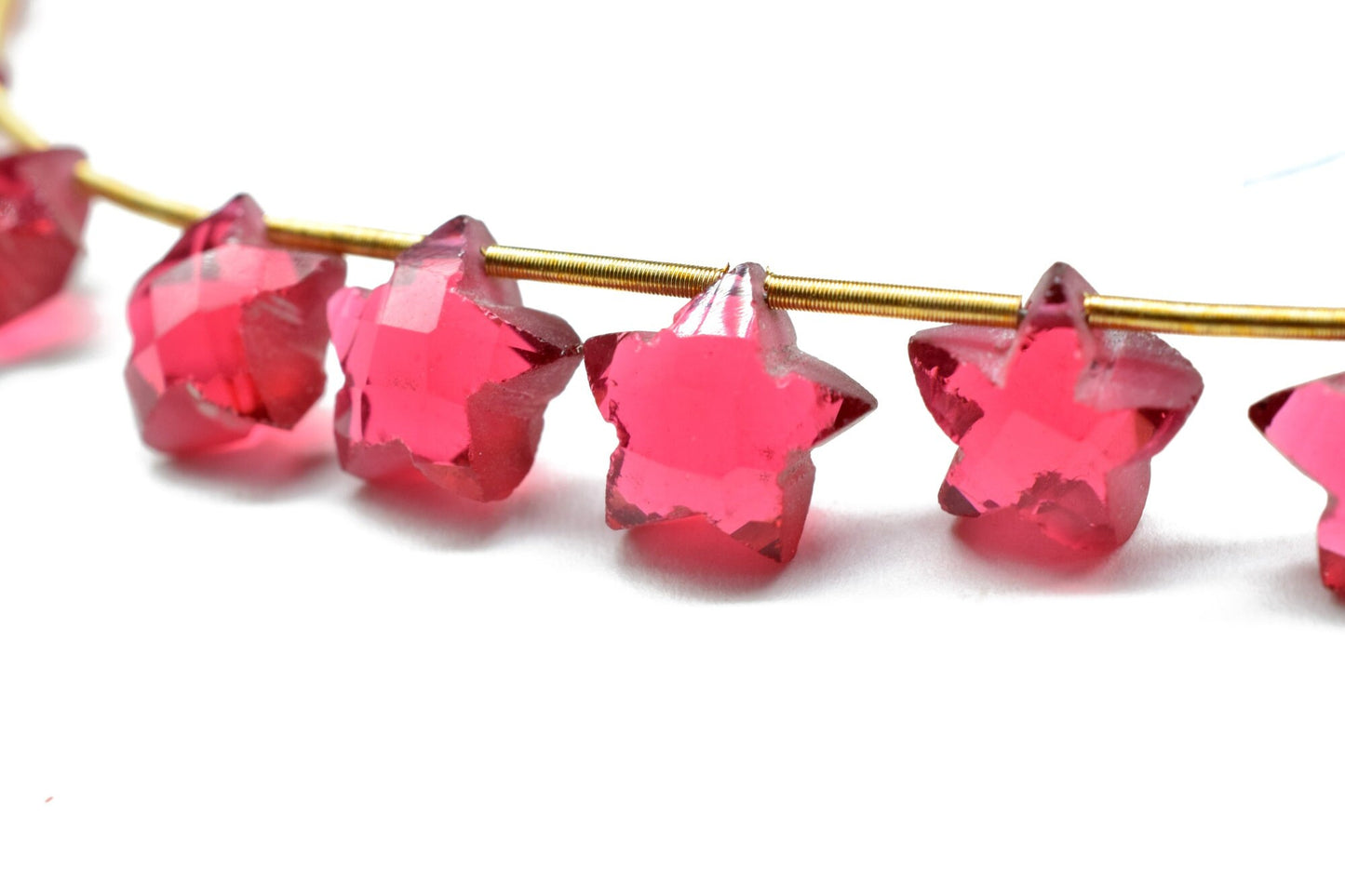 Pink Tourmaline  9MM Star Shape Briolettes Beads 7" Full Strand Pink Color Super Fine Quality,Super Sparkle Fine Cut Fancy Shape Briolettes