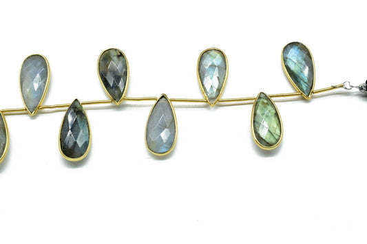 Labradorite Faceted Pear Shape 8x20mm 9 pieces strand,Teardrop Beads,Labradorite charms,AAA Quality,Labradorite Jewelry Beads,Bezel Links