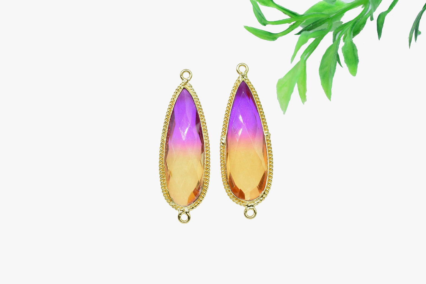Ametrine Gemstone Faceted 10x30mm Pear Shape Bezels,Ametrine Gold Plating Pendant,Ametrine charms Pendant,Gemstone Double bail Bezel Jewelry