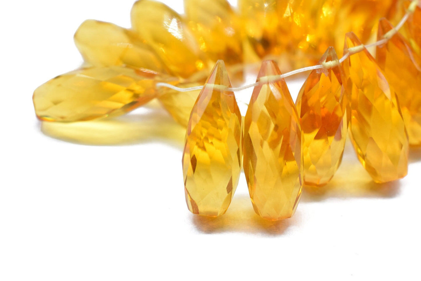Beautiful Citrine Quartz Faceted Drop Gemstone,6x16mm Drop Shape Citrine Faceted Gemstone,Briolette Beads,Loose Gemstone,Teardrop Briolettes