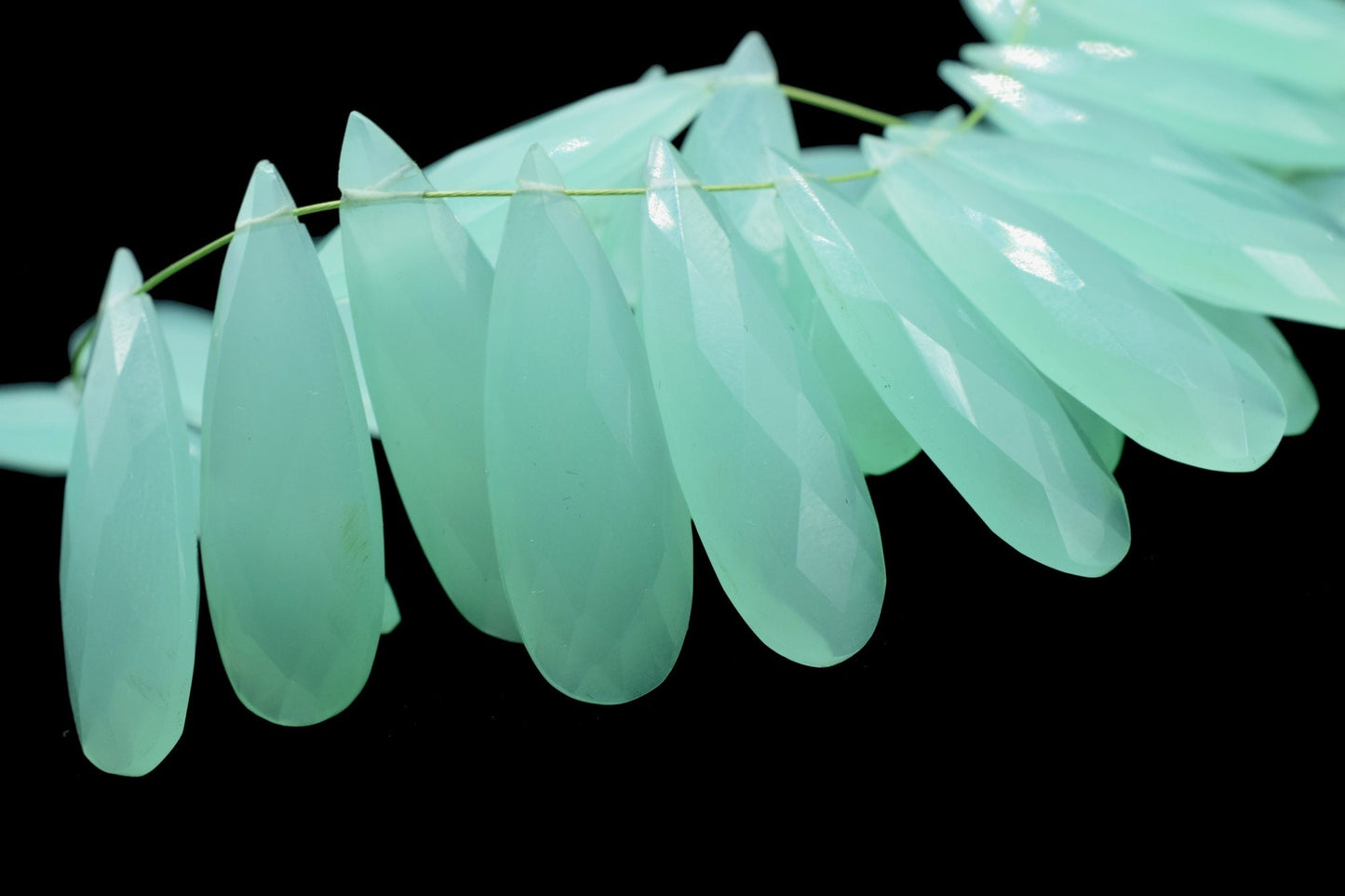 Aqua Chalcedony Long drop 10x30mm Briolettes,Aqua Chalcedony Briolette,Tear Drop Briolette,jewelry supplies,Aqua Chalcedony drops,Chalcedony