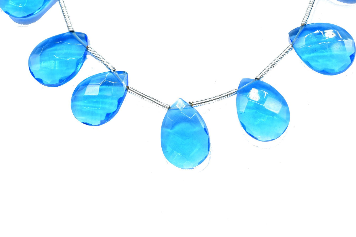 Sky Topaz Faceted Pear Shape Briolettes,10x14mm Pear Beads,Jewelry Supplies,Pear Shape Briolette,Sky Topaz Teardrop,10x14mm pear Beads