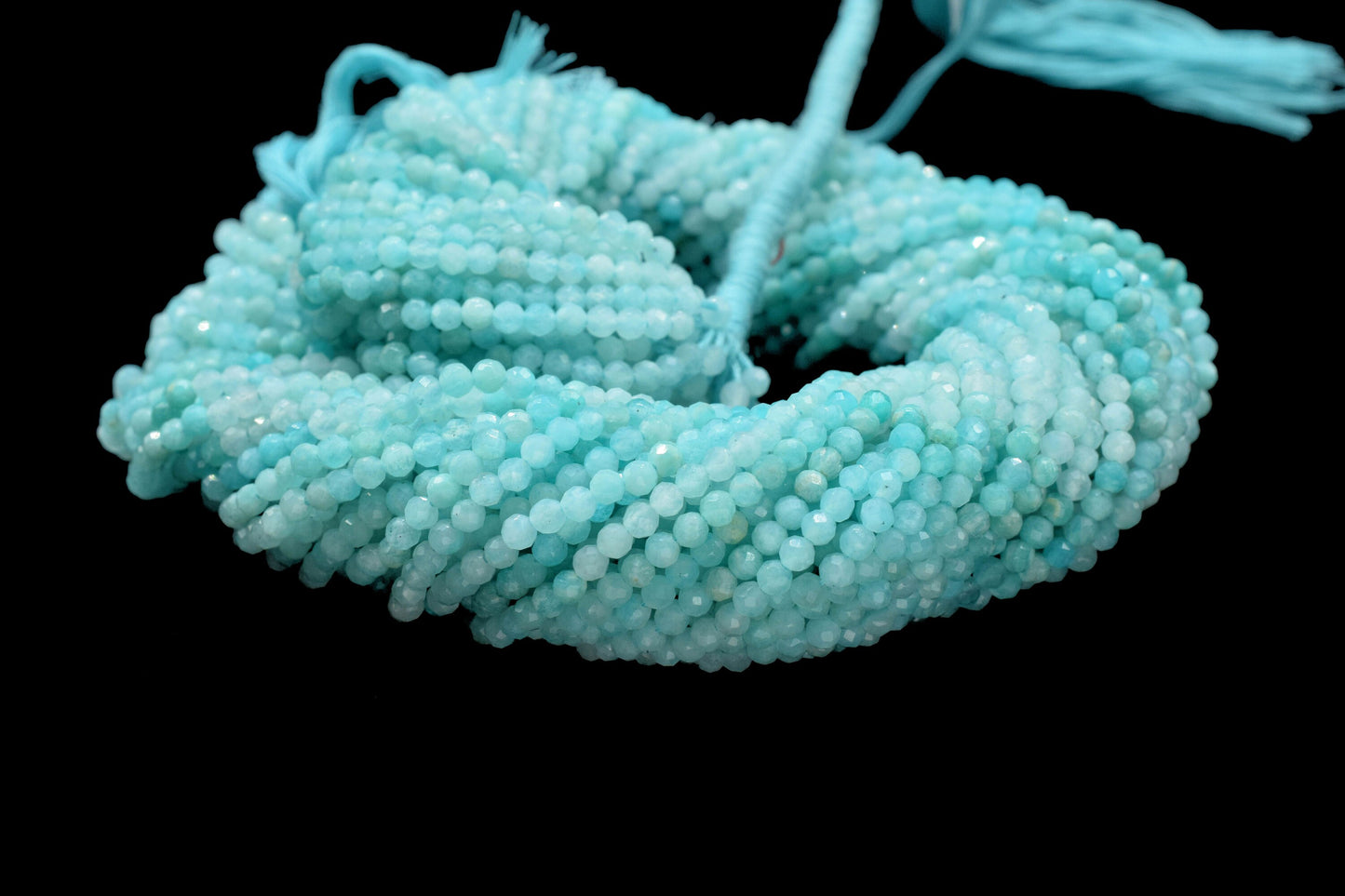 Amazonite Faceted Rondelle Beads,3mm Rondelle Beads,Amazonite Beads,13"Strand,Micro faceted beads,Gemstone Beads Jewelry Making supply,Gift
