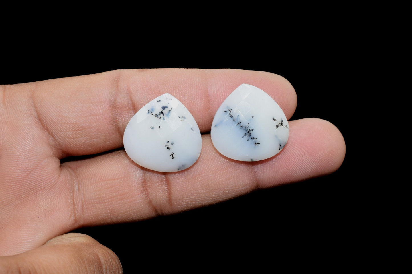 Dendrite Opal Faceted Heart Briolettes,20mm Heart Shape,Dendrite Opal Heart Shape Beads,Jewelry Supplies,Gemstone Briolettes,Opal Briolettes