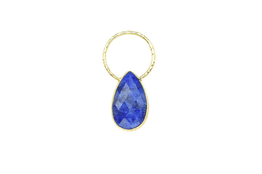 Blue Sapphire Jewelry Pendant/Sapphire Charms Pendant/Gold Plated Jewelry/Brass Connector Charms/Handmade Jewelry/Women Jewelry/B'day Gift