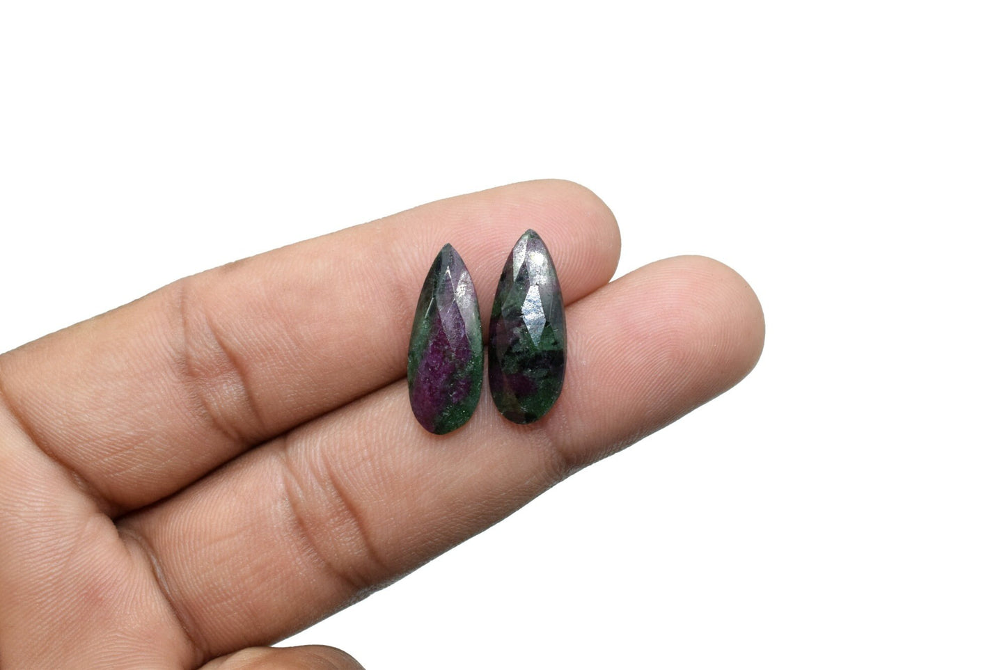 Natural Ruby Zoisite Faceted Pear Shape Briolettes,8x20mm Teardrop Beads,Ruby Zoisite beads,AAA Quality,Jewelry Beads,RubyZoisite Teardrop