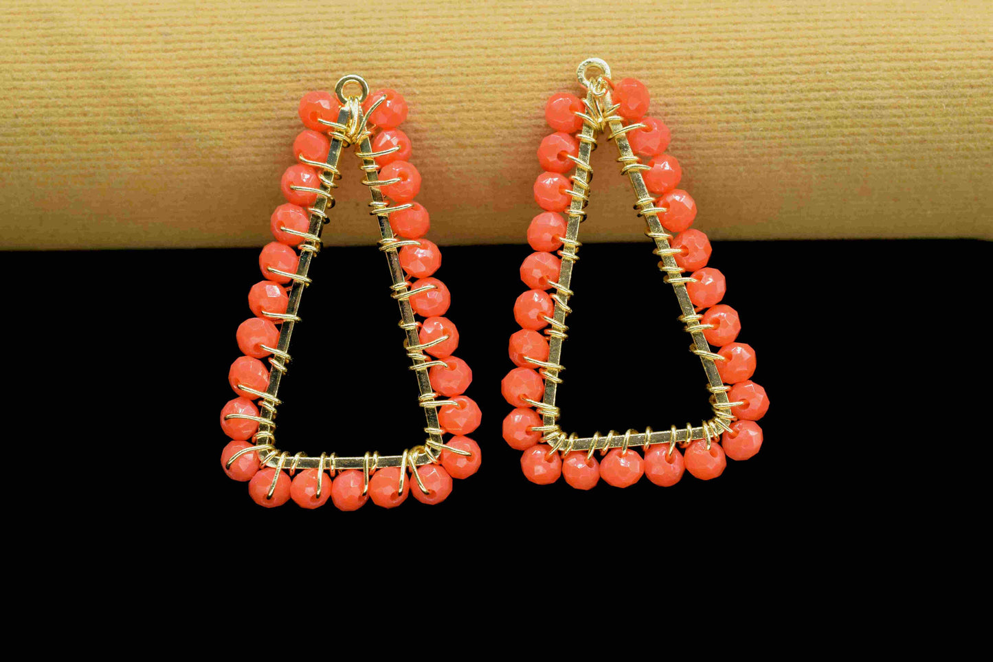 Carnelian Wire Wrapped Dangle Earring,Gemstone Component,Handmade Connector,Beaded Earring Connector,Finding Necklace,Carnelian Jewelry,Gift