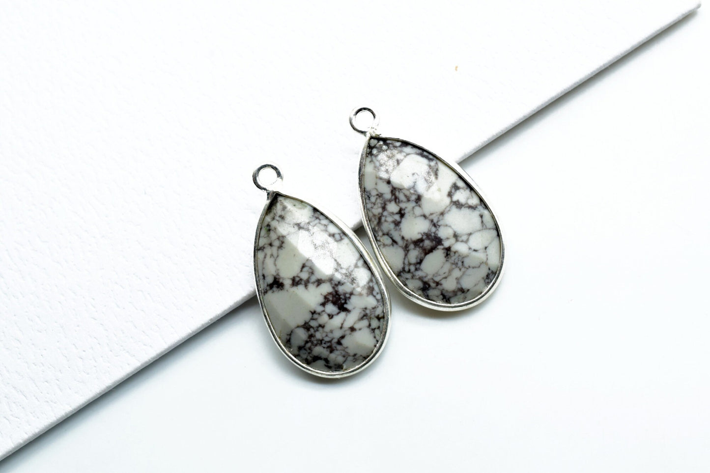 Dendrite Opal 12x20mm single bail charm,Dendrite Opal Teardrop Silver Plated bezel,Dendrite Opal Bezel,jewelry making charm,Gold bezel charm