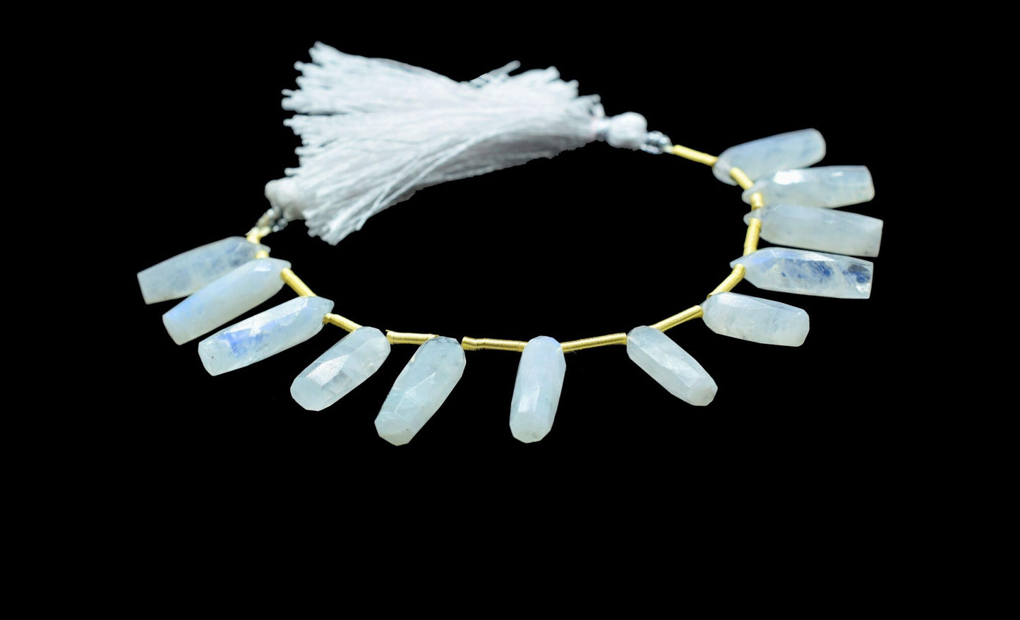 Rainbow Moonstone Spike Pointed Briolettes,Gemstone Side Drilled,Rainbow Beads Jewelry,Pencil Shape Faceted Beads,Handmade Briolette,Gift