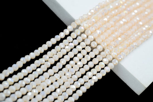 Peach Moonstone Coacted Faceted Beads/Loose Stone Beads/Jewelry Making Beads/Wholesale Beads/Peach Moonstone 3.50mm Faceted Beads/Gift