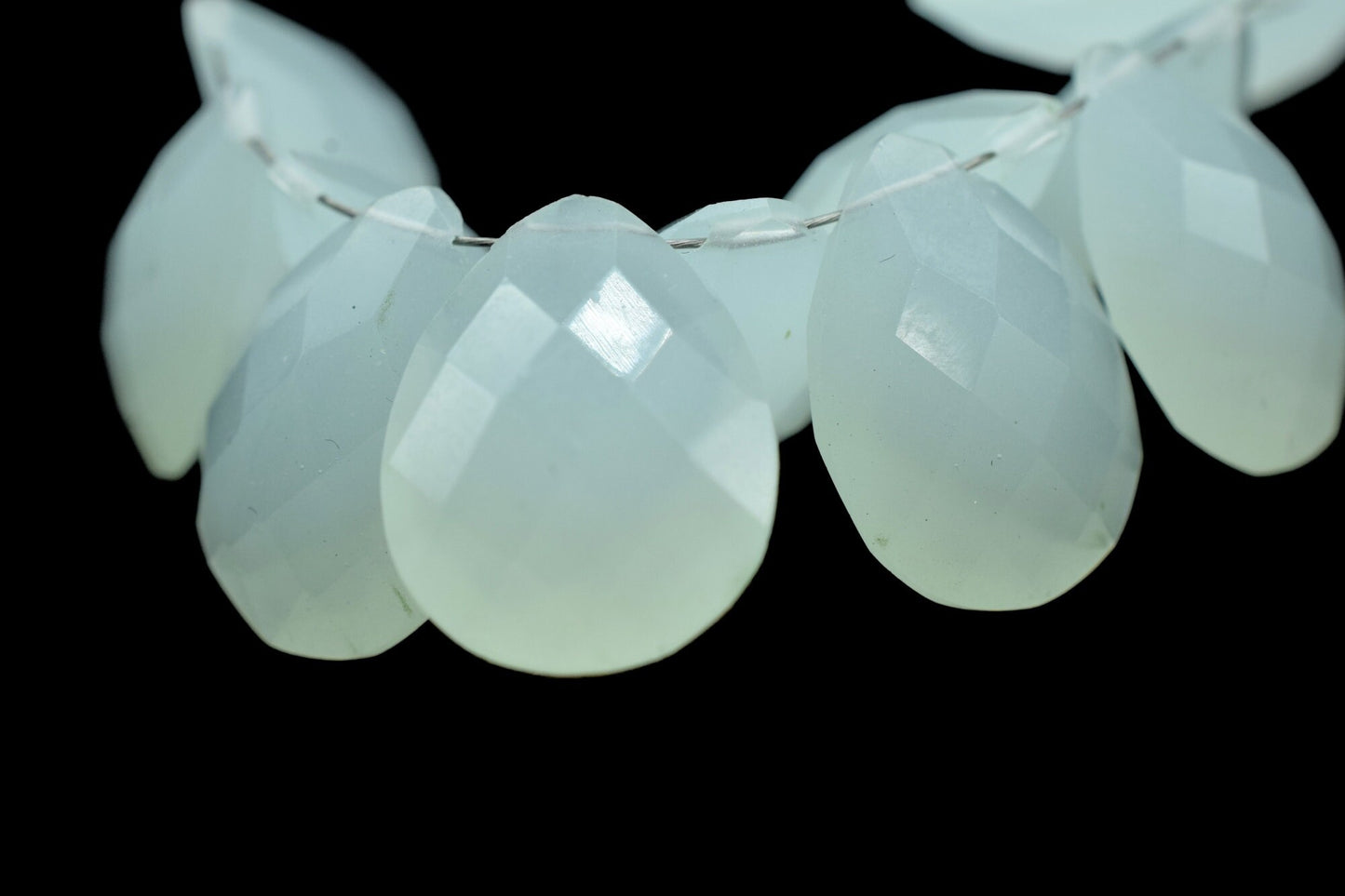 Aqua Chalcedony 10x15mm Faceted Pear Shape Briolettes,Jewelry Making Gemstone,Pear Shape Beads,AAA Quality Briolettes,Aqua Faceted Teardrop