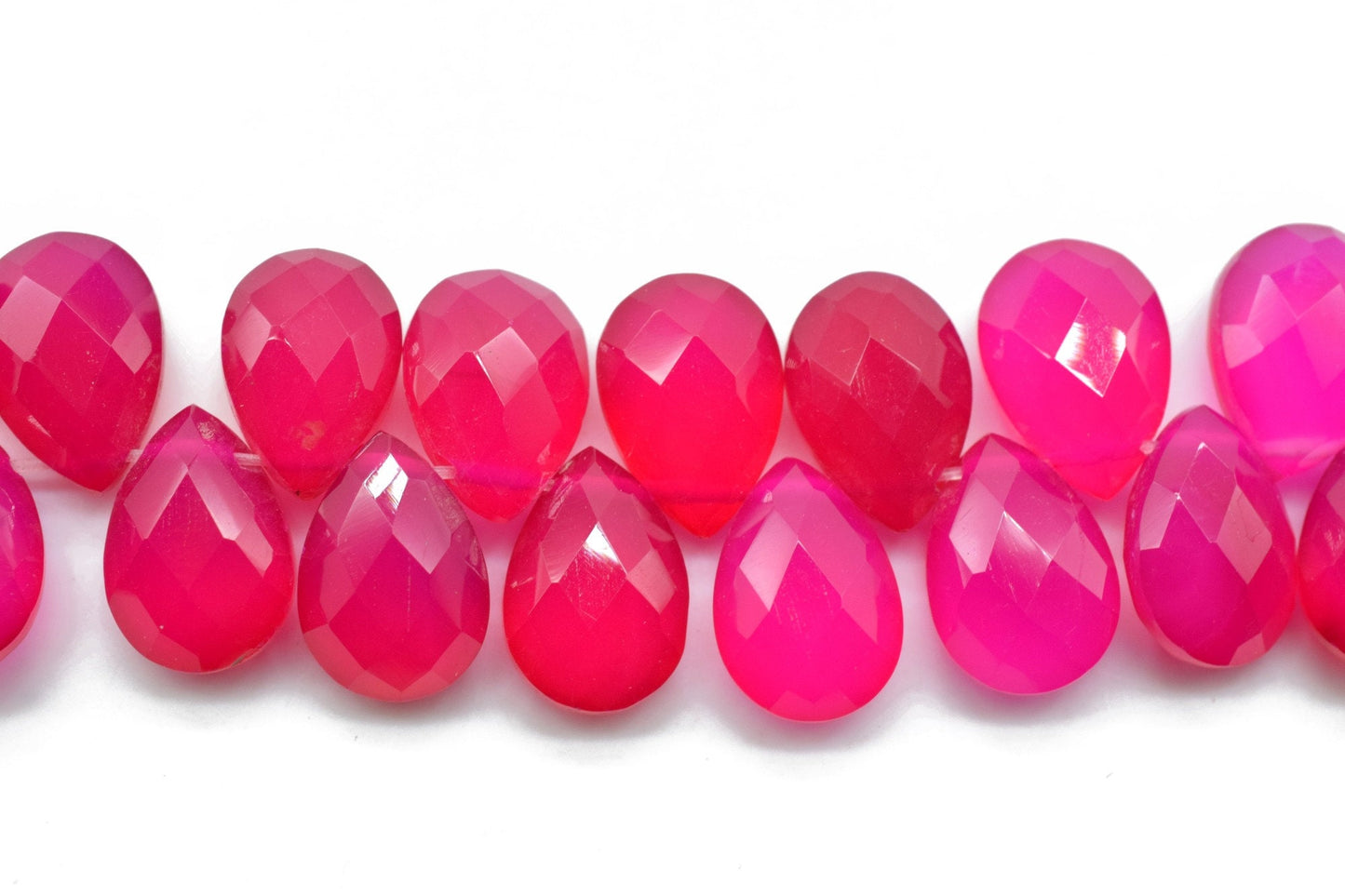 Pink Chalcedony Teardrop 7x10mm Briolettes,Natural Gemstone Pink Chalcedony,Chacledony Teardrop Briolettes,Drop Shape Beads Pink Chalcedony