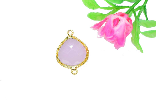 Rose Quartz Checker Board cut Pendant,Rose Quartz Gemstone 14mm Heart shape charm,Gemstone connector,Rose Quartz Double Bail Pendant Jewelry