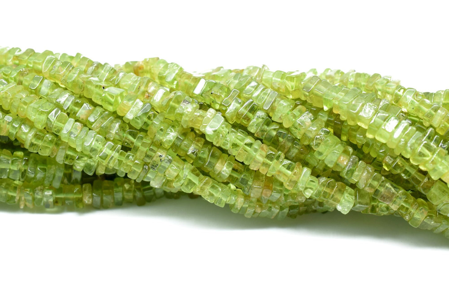 AAA Quality Natural Peridot Heishi Beads Size 4-5 MM 16 inch strand Approx,Natural Peridot Beads |Smooth Peridot Heishi Beads,Peridot Heishi