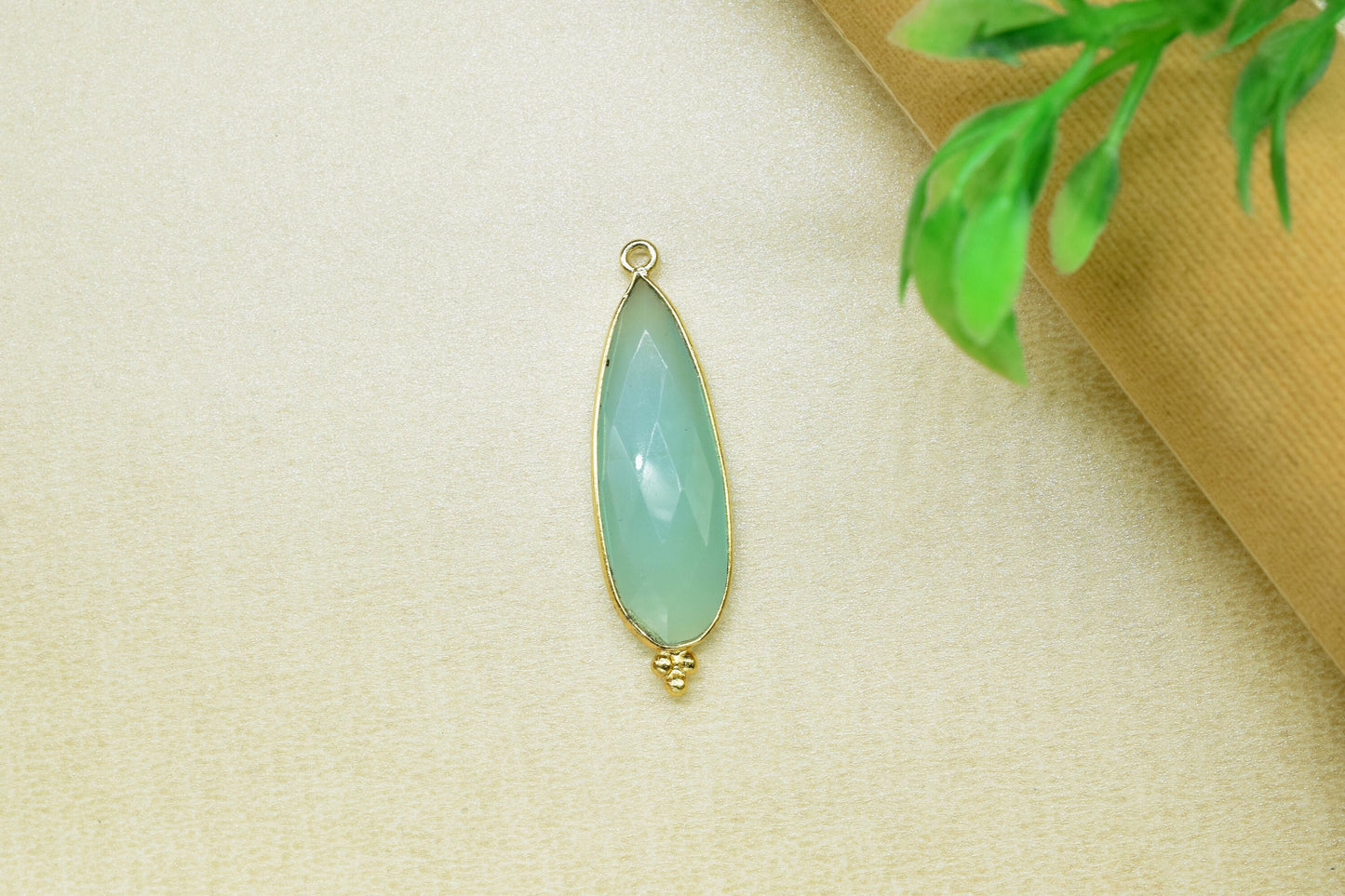 Aqua Chalcedony 10x30mm Bezel charms,Aqua Quartz Pendant,Station Bezel Link Supplies,Aqua Quartz Jewelry,Connector Pendant,Gemstone Teardrop