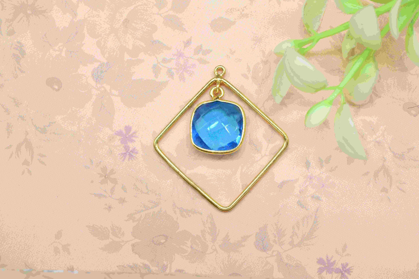 Gemstone Square Bezel Pendants,Components Earrings,Wedding Earring,Wedding jewelry,Gemstone Jewelry,Finding Square Pendants,Station Link,